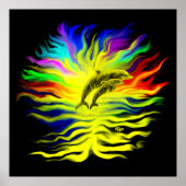 Dolfijnen in de zon poster (Voorkant)