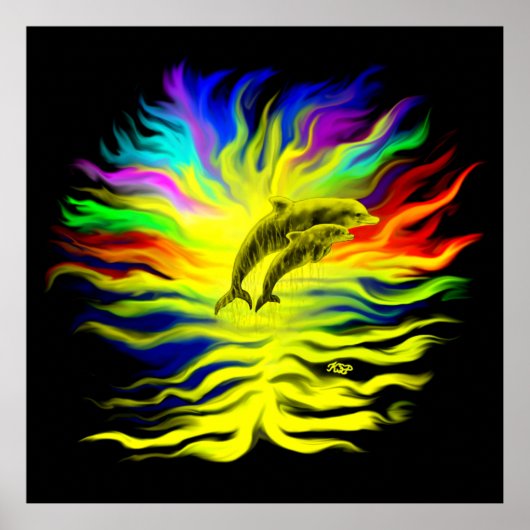 Dolfijnen in de zon poster (Voorkant)