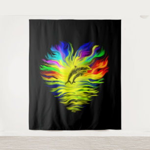 Dolfijnen in de zon wandkleed