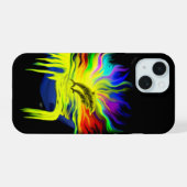 Dolfijnen in de zonneschijn met hand iPhone 15 case (Achterkant horizontaal)