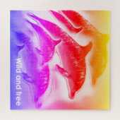 Dolfijnen in een regenboog legpuzzel (Horizontaal)
