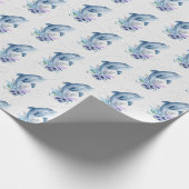Dolfijnen in Flowers Wedding Cadeaupapier (Hoek)