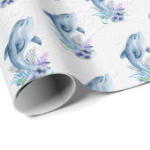 Dolfijnen in Flowers Wedding Cadeaupapier (Rol Hoek)