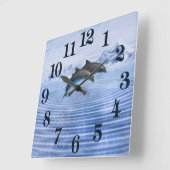 Dolfijnen in het heldere blauwe zee vierkante klok (Hoek)