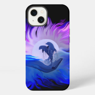 Dolfijnen in het maanlicht iPhone 13 hoesje