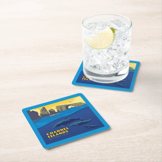 Dolfijnen in het Nationaal Park van de Kanaaleilan Kartonnen Onderzetters (Insitu)