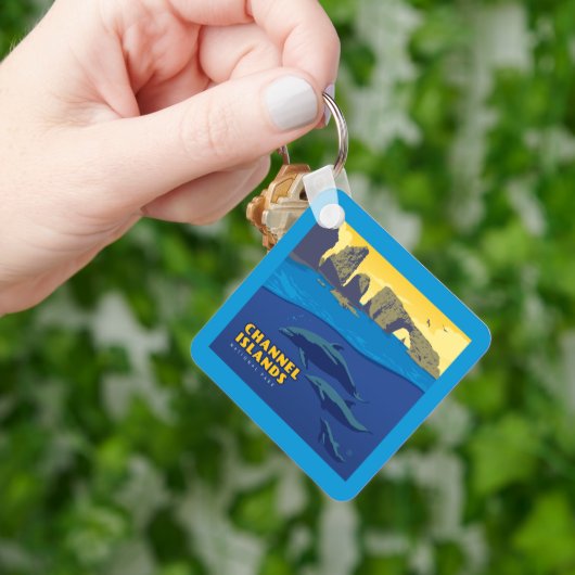 Dolfijnen in het Nationaal Park van de Kanaaleilan Sleutelhanger (Hand)