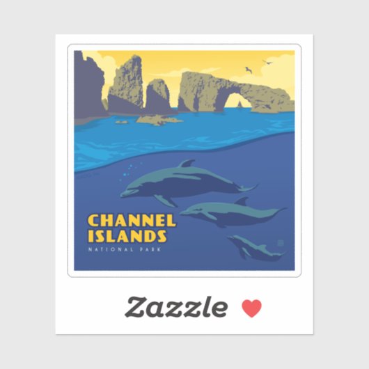 Dolfijnen in het Nationaal Park van de Kanaaleilan Sticker (Vel)