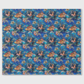 Dolfijnen in het tropisch koraalrif in de oceaan cadeaupapier (Vlak)