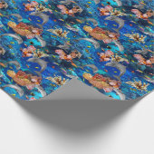 Dolfijnen in het tropisch koraalrif in de oceaan cadeaupapier (Hoek)