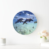 Dolfijnen in het wild grote klok (Huis)
