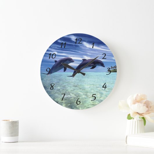 Dolfijnen in het wild grote klok (Huis)