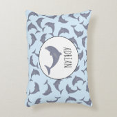 Dolfijnen in het Zee Patroon Accent Kussen (Voorkant(Verticaal))