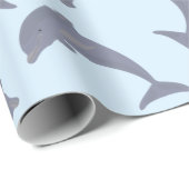 Dolfijnen in het Zee Patroon Cadeaupapier (Rol Hoek)