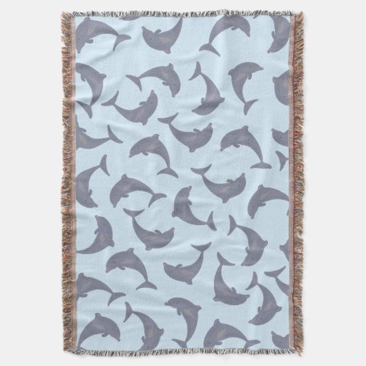 Dolfijnen in het Zee Patroon Deken (Voorkant Verticaal)