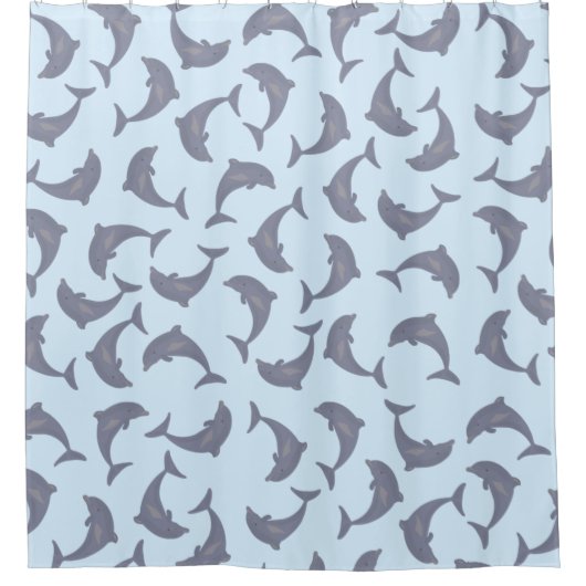Dolfijnen in het Zee Patroon Douchegordijn (Voorkant)