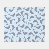 Dolfijnen in het Zee Patroon Fleece Deken (Voorkant (Horizontaal))