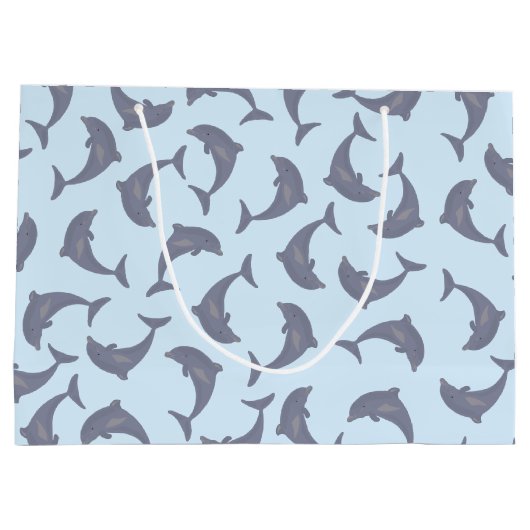 Dolfijnen in het Zee Patroon Groot Cadeauzakje (Achterkant)