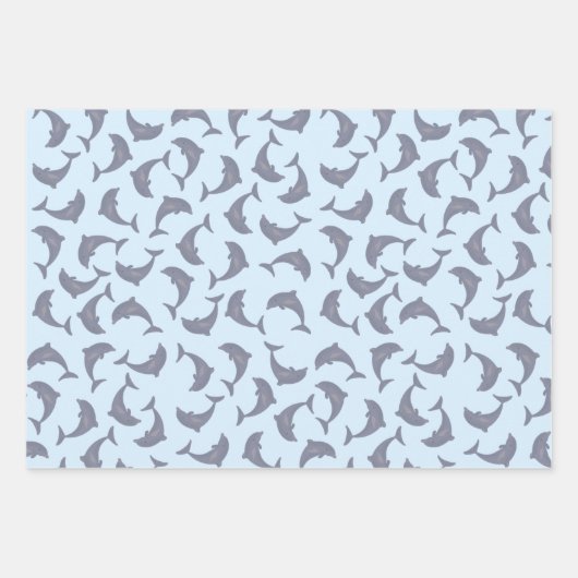 Dolfijnen in het Zee Patroon Inpakpapier Vel (Voorkant)