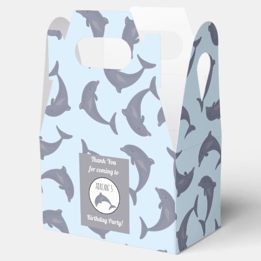 Dolfijnen in het Zee Patroon Kinderen van Birthday Bedankdoosjes (Geopend)
