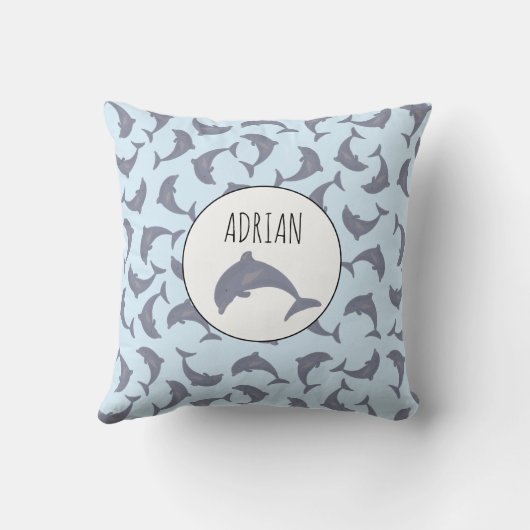 Dolfijnen in het Zee Patroon Kussen (Achterkant)