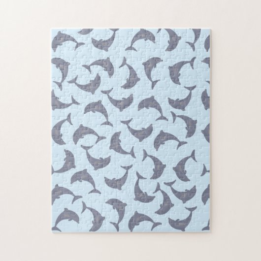 Dolfijnen in het Zee Patroon Legpuzzel (Verticaal)