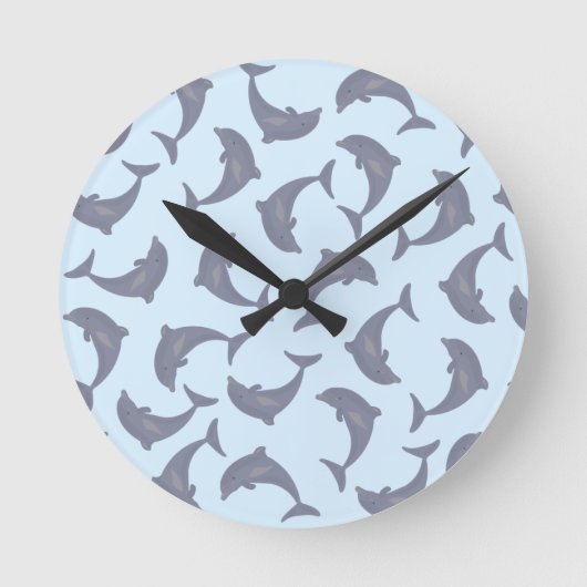 Dolfijnen in het Zee Patroon Ronde Klok (Voorkant)