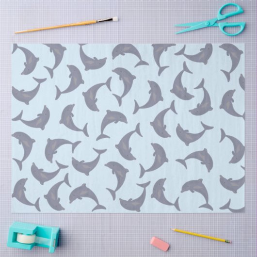 Dolfijnen in het Zee Patroon Tissuepapier (Craft)