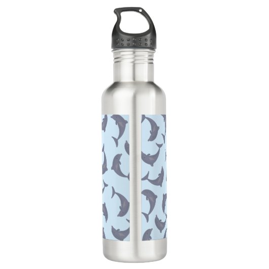 Dolfijnen in het Zee Patroon Waterfles (Achterkant)
