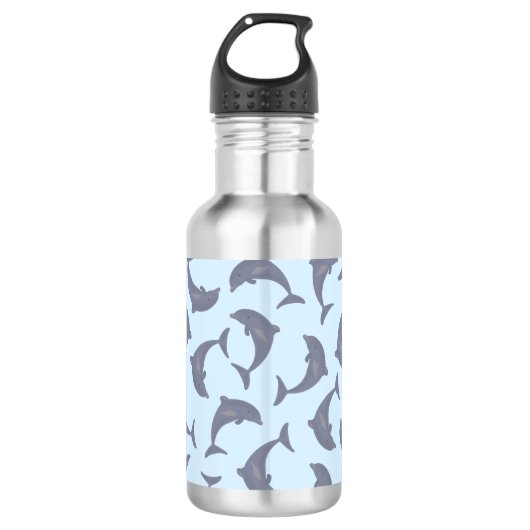 Dolfijnen in het Zee Patroon Waterfles (Voorkant)