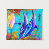 Dolfijnen in oceaan met een prachtig koraalrif-ont wandkleed (Voorkant (horizontaal))