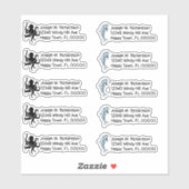 Dolfijnen in octopus-vormige retouradres Stickers (Vel)