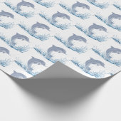 Dolfijnen in Splashingwater Cadeaupapier (Hoek)