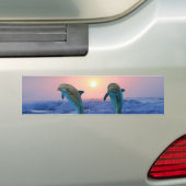 Dolfijnen in zonsopgang bumpersticker (Op auto)