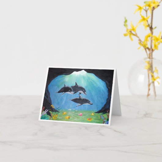 Dolfijnen Kaart (Gele Bloem)