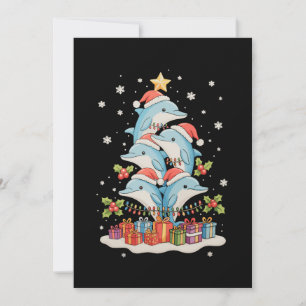 Dolfijnen Kerstboom Kerstman Kerstlichten Vakantie Feestdagenkaart