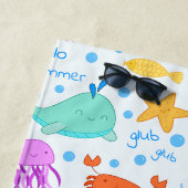 Dolfijnen, krabben, octopus en zeesterren aangepas strandlaken (In situ)