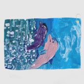 Dolfijnen "Kunst van kinderen" Golfhanddoek (Horizontaal)