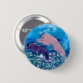 Dolfijnen "Kunst van kinderen" Ronde Button 5,7 Cm (Voorkant /achterkant)