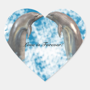 Dolfijnen kussen Stickers