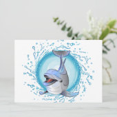 Dolfijnen lachen in Splash Circle Kaart (Staand voorkant)