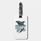 Dolfijnen maken me gelukkig bagagelabel (Achterkant verticaal)