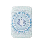 Dolfijnen Mandala Blauw Wit Maritiem Badmat (Voorkant Verticaal)