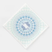 Dolfijnen Mandala Blauw Wit Servet (Hoek)