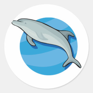 Dolfijnen Mariene Zoogdieren Blauwe Oceaan Dier Ronde Sticker