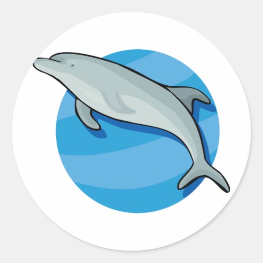 Dolfijnen Mariene Zoogdieren Blauwe Oceaan Dier Ronde Sticker (Voorkant)