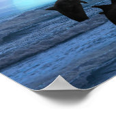 Dolfijnen met maanlicht poster (Hoek)