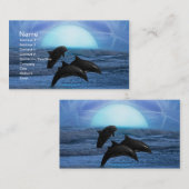 Dolfijnen met maanlicht visitekaartje (Voorkant / Achterkant)