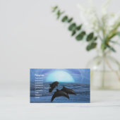 Dolfijnen met maanlicht visitekaartje (Staand voorkant)
