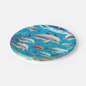 Dolfijnen oceaan cartoon papieren bordje (Gekanteld)